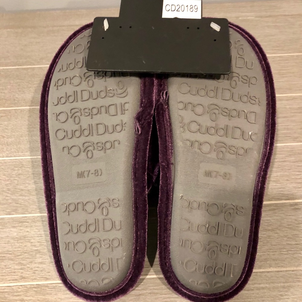 Cuddle Duds Plush Slippers Purple Pink Medium 7 8 - Picture 5 of 5